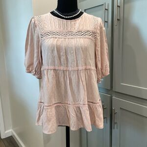 Knox Rose Blush Pink Lace Blouse